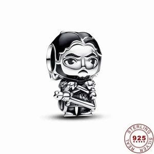 NWOT Game of Thrones Jon Snow Charm w/ black and transparent grey enamel silver
